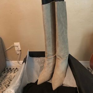 Yeezy Season 7 Thick Suede Knee High Boots